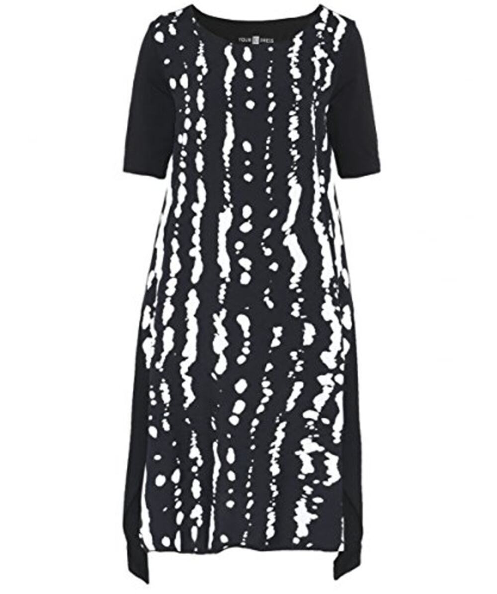Xenia Design Bita A-Line Dress Women's Size S Black White Abstract Striped Print